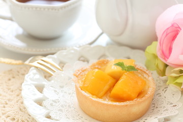 Homemade mango tart