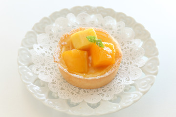 Homemade mango tart