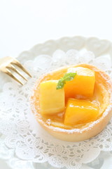 Homemade mango tart