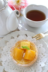 Homemade mango tart