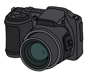 The black compact digital photographic camera