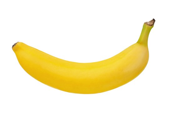 Yellow banana on white