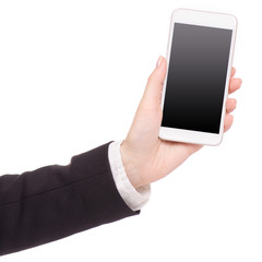 Mobile phone smartphone in hand business woman