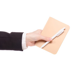 A pen and diary signature in female hand business woman