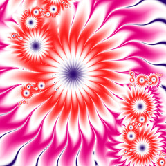 Abstract fractal flower background computer-generated illustration