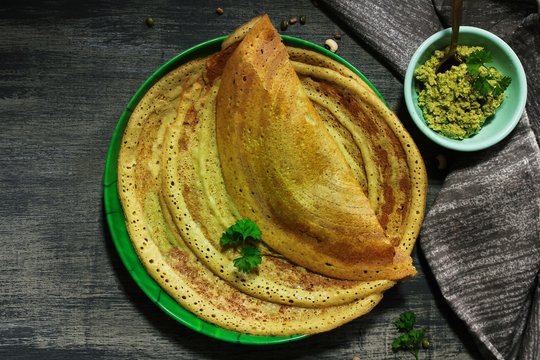 Pesarattu Dosa - Indian Breakfast Crepes With Green Gram