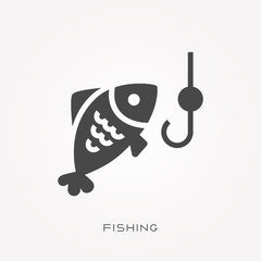 Silhouette icon fishing