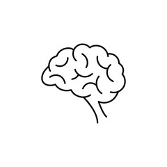 human brain symbol line black vector icon