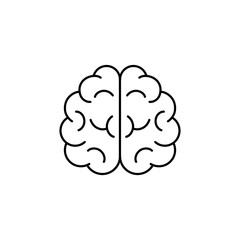 brain intellect mind line black vector icon