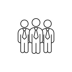 business teamworking partnership sign line black vector icon