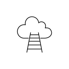 career ladder growth symbol line black vector icon