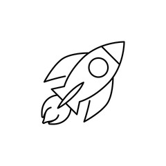 Fototapeta premium spacecraft ship rocket line black vector icon