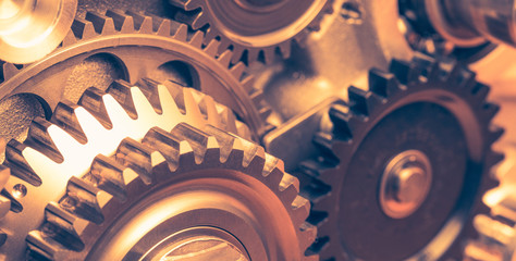 industrial gear wheels, close-up view