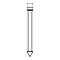 pencil utensil icon over white background, vector illustration