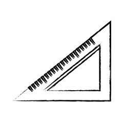 sketch of squad ruler icon over white background, vector illustration