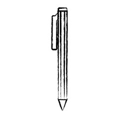 sketch of pen icon over white background, vector illustration