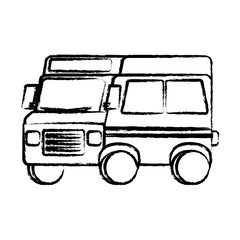 Fototapeta premium sketch of school bus icon over white background, vector illustration