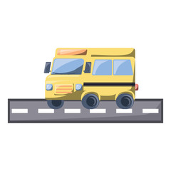 Obraz na płótnie Canvas school bus icon over white background, colorful design. vector illustration