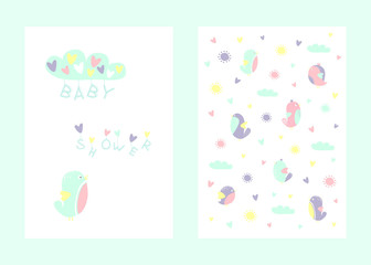 Baby Shower invitation design. Vector illustration.