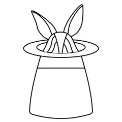 magic hat with rabbit over white background, vector illustration
