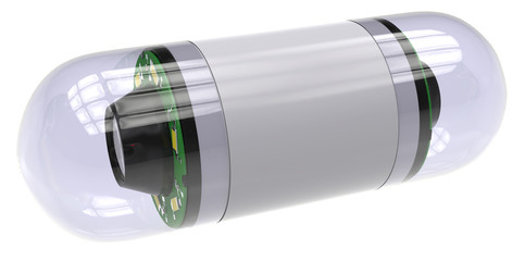 Pill-sized camera for capsule endoscopy