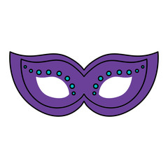 carnival mask icon over white background, colorful design. vector illustration