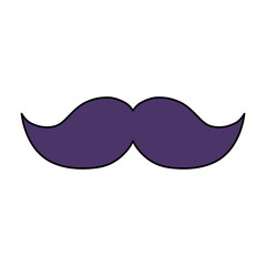 mustache icon over white background, vector illustration