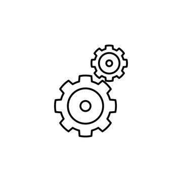two gears icon. Element of simple icon for websites, web design, mobile app, info graphics. Thin line icon for website design and development, app development