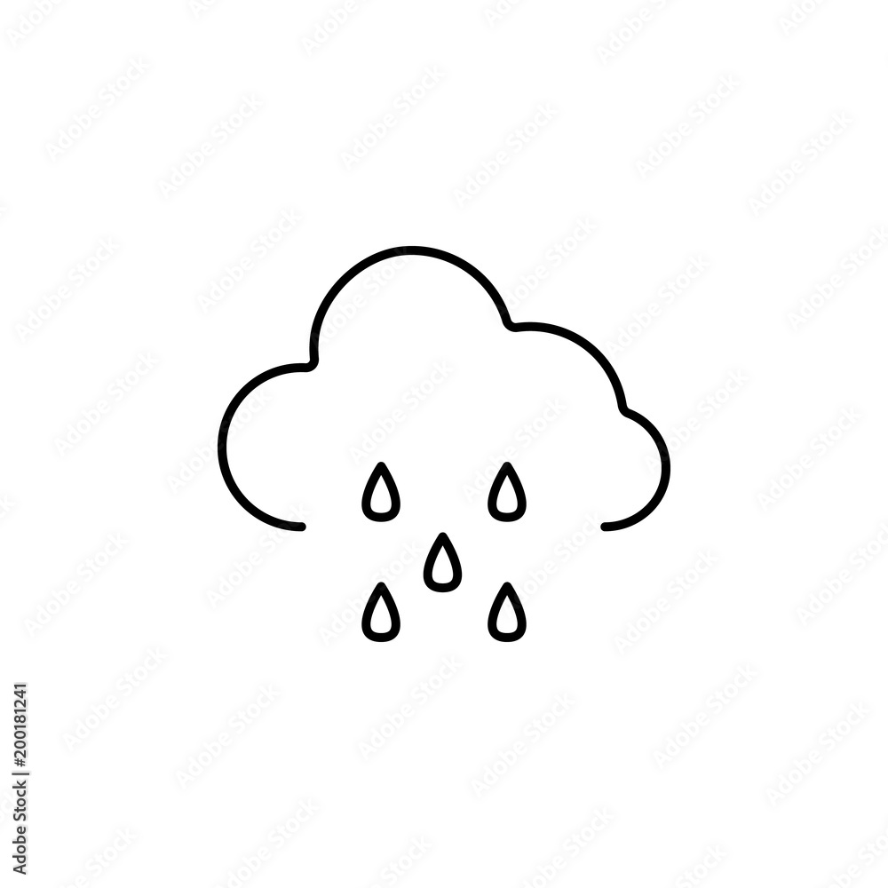 Aufkleber rainy cloud icon. element of simple icon for websites, web design, mobile app, info graphics. thin l