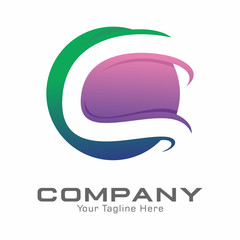 Letter C and Sphere Logo Vector Template