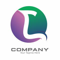 Letter L and Sphere Logo Vector Template