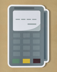 Credit card terminal cut out icon