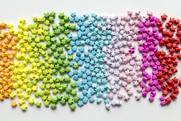 Colorful origami stars background