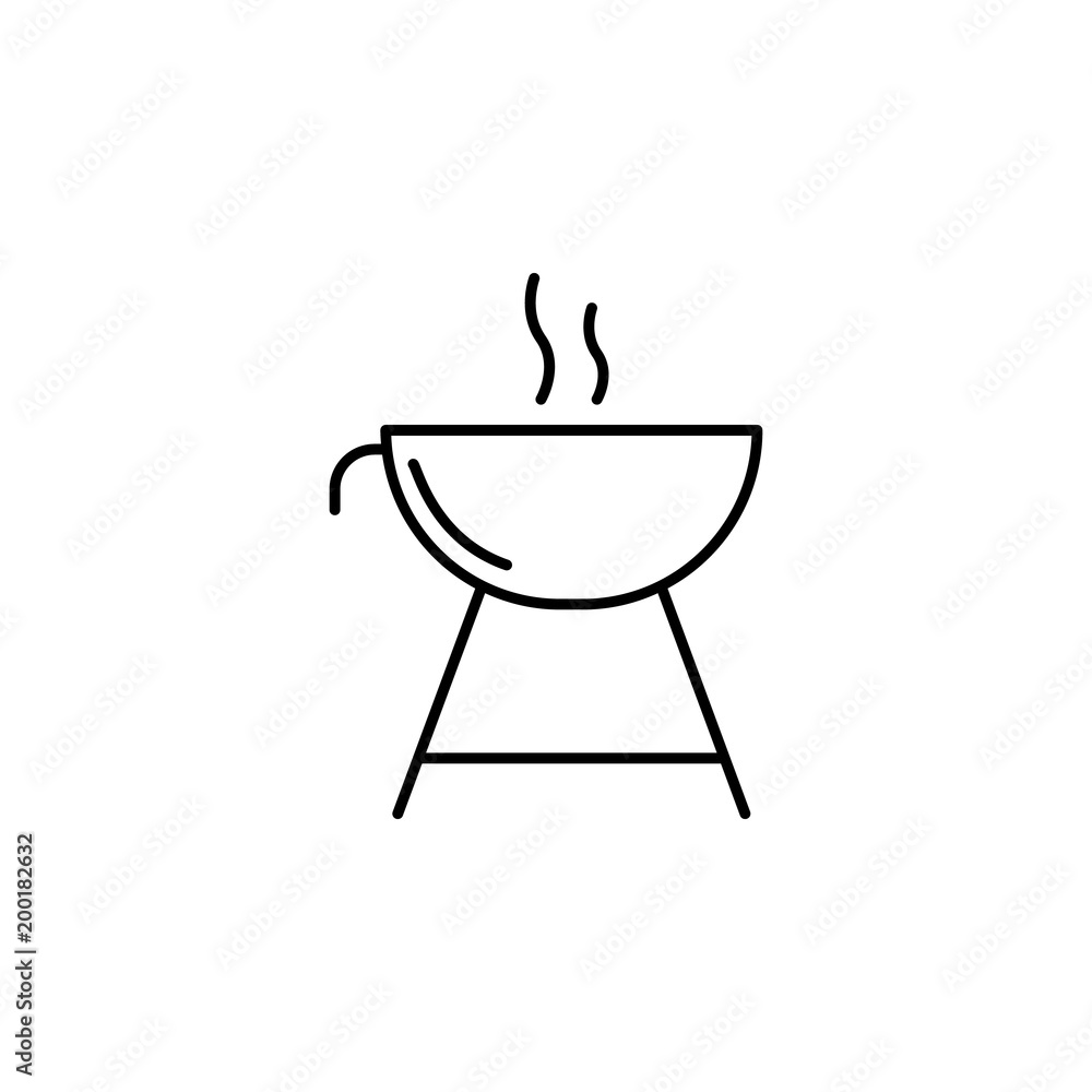 Poster b-b-q icon. element of simple icon for websites, web design, mobile app, info graphics. thin line ic