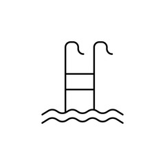 ladder of the pool icon. Element of simple icon for websites, web design, mobile app, info graphics. Thin line icon for website design and development, app development