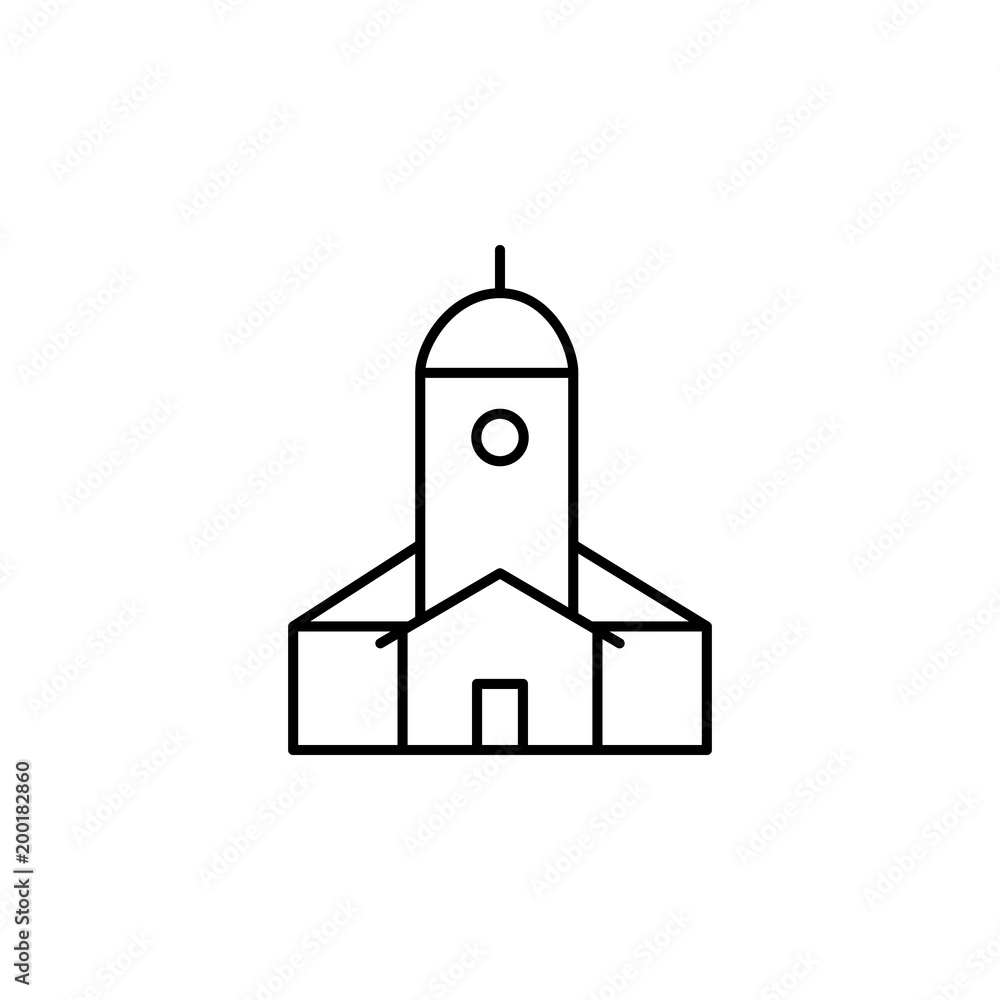 Poster church icon. element of simple icon for websites, web design, mobile app, info graphics. thin line i