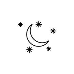 moon with stars icon. Element of simple icon for websites, web design, mobile app, info graphics. Thin line icon for website design and development, app development