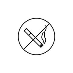 smoking ban icon. Element of simple icon for websites, web design, mobile app, info graphics. Thin line icon for website design and development, app development