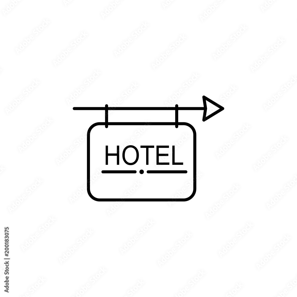 Poster hotel sign icon. element of simple icon for websites, web design, mobile app, info graphics. thin li