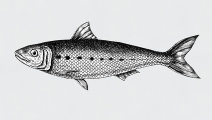 Hand drawn sardine fish - obrazy, fototapety, plakaty