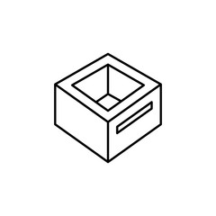 box with a hole icon. Element of simple icon for websites, web design, mobile app, info graphics. Thin line icon for website design and development, app development