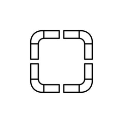 dotted square icon. Element of simple icon for websites, web design, mobile app, info graphics. Thin line icon for website design and development, app development