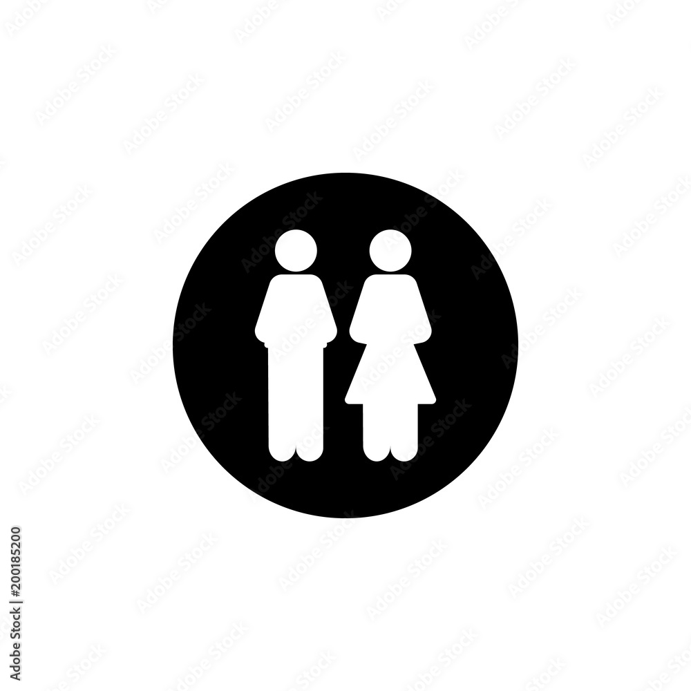 Poster man and woman in a circle icon. element of simple icon for websites, web design, mobile app, info gr