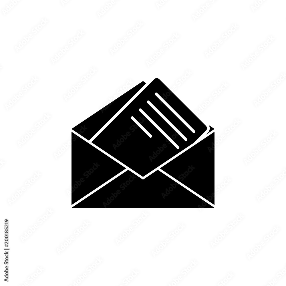 Poster envelope with a letter icon. element of simple icon for websites, web design, mobile app, info graph
