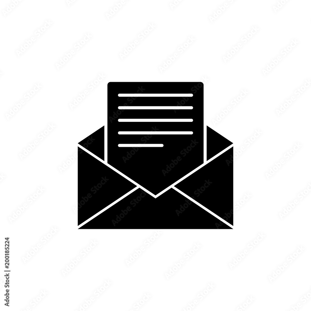 Poster envelope with a letter icon. element of simple icon for websites, web design, mobile app, info graph
