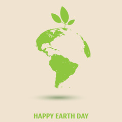 Happy Earth day greeting design. Vector illustration