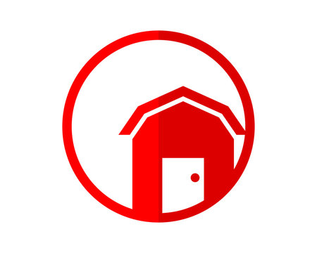 recommend clip art: red circle barn house agriculture image vector icon logo symbol