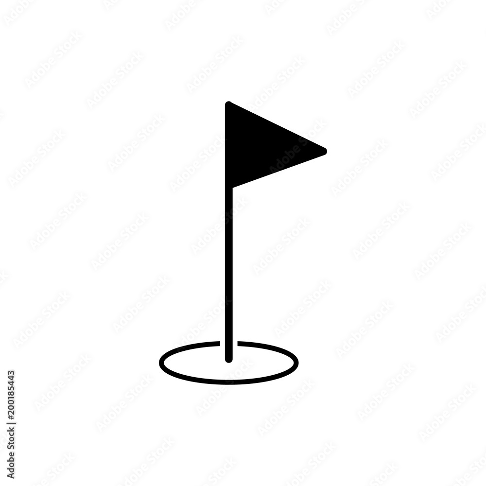 Poster golf flag icon. element of simple icon for websites, web design, mobile app, info graphics. signs an
