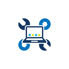 Laptop Repair Logo Icon Design