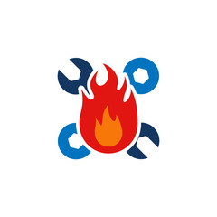 Fire Repair Logo Icon Design